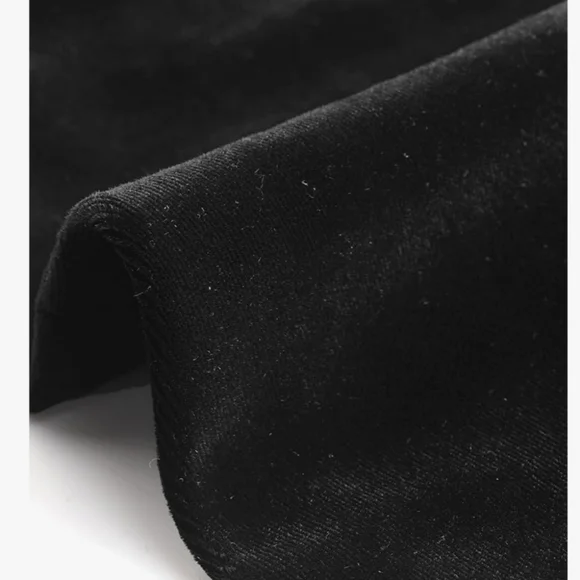 Allegra K Black Velvet Tailored Notch-Lapel Blazer. W-28 - Picture 4 of 7